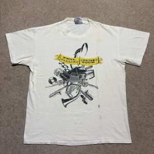 Vtg Phil Collins Shirt Mens Large White Serious Tour 1990 Brockum Genesis 90s